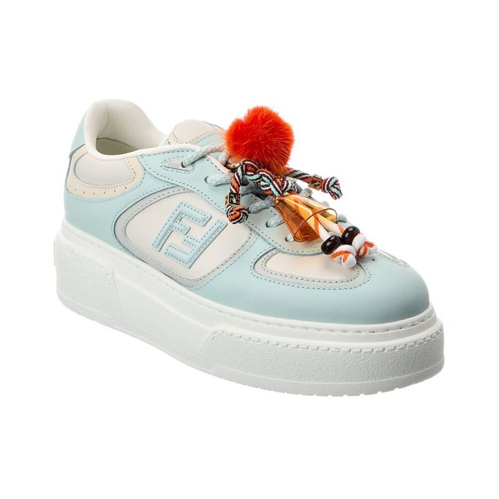 Fendi Match Leather Platform Sneaker, Blue
